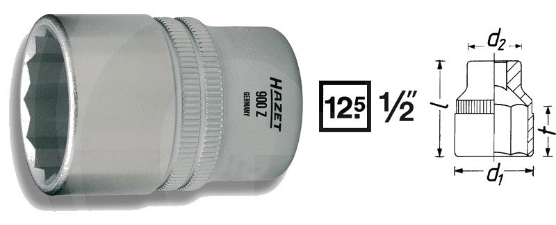Hazet Cap cheie tubular? (dublu hexagonal?) 38 mm
