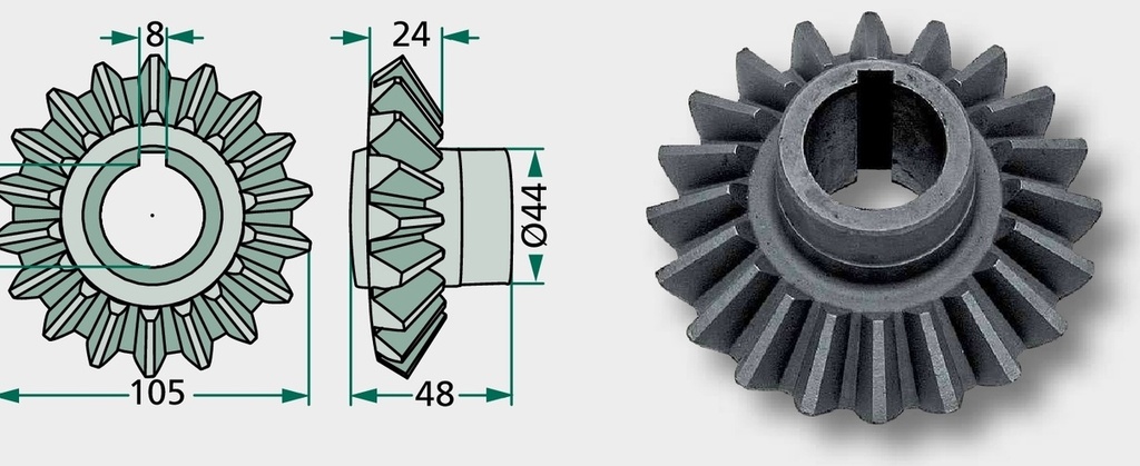 Pinion conic - 20 dinti