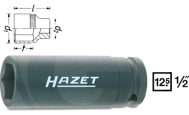 Hazet Kraft-6Kt.-Steckschluessel-Einsatz 85 mm