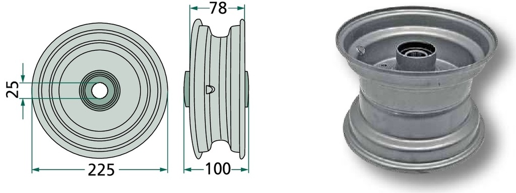 Janta - cu rulment 2,50 x 8 mm
