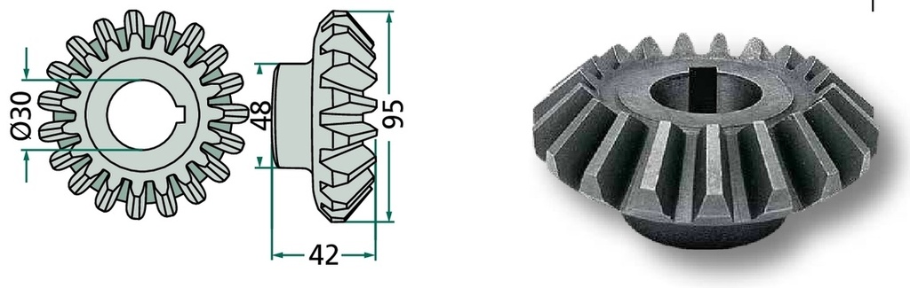 Pinion conic - 19 dinti