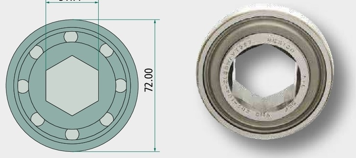Rulment 31,77 x 72 x 25 mm