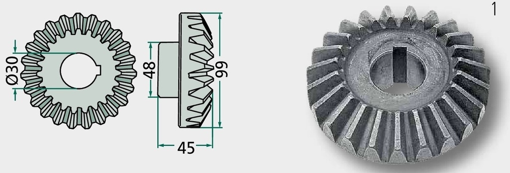 Pinion conic - 23 dinti