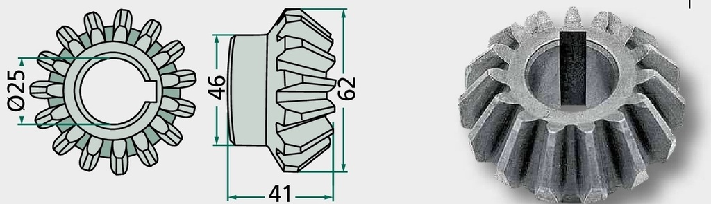 Pinion conic - 15 dinti