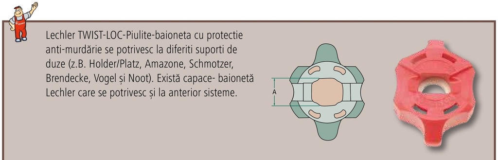 Lechler Piuliţă cu baionetă de prindere rosie