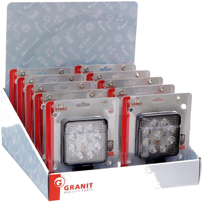 Display lampă de lucru cu LED, U.A. 10 Carcasă: aluminiu; Lentila: Plastic | suport: oțel inoxidabil