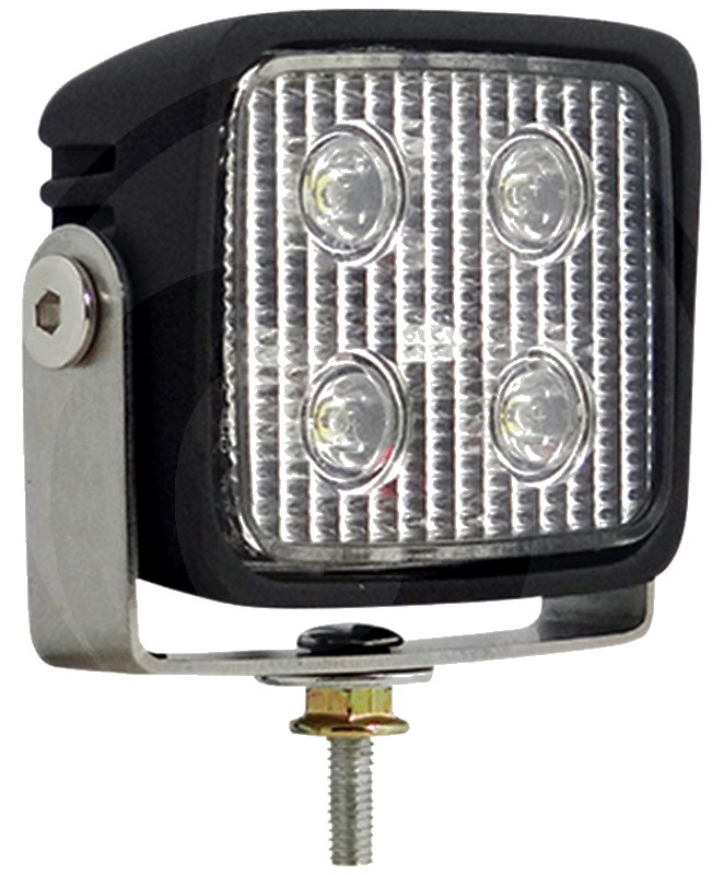 Far de lucru cu LED Carcasă: aluminiu; Lentila: Plastic | suport: oțel inoxidabil