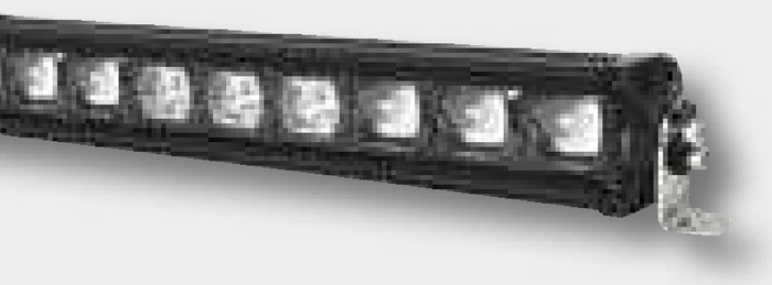 Far de lucru / Bara luminoasa cu LED Carcasa: aluminiu, cu caneluri de racire; lentila difuza: PC; Suport: otel inoxidab