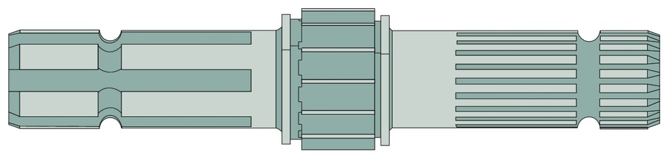 Capat final pentru priza de putere 1 3/8 ", 6 caneluri 1 3/8 ", 21 caneluri 14 dinti 540-540E-1000 rpm comutabil