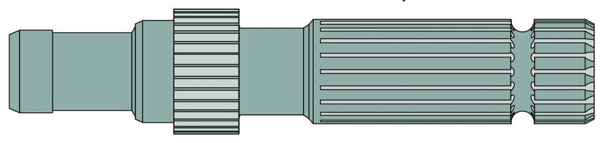 Capat final pentru priza de putere 540 rpm Lungime: 244,5 mm 1 3/4 ", 20 caneluri 33 dinti Diametru: 51,5 mm