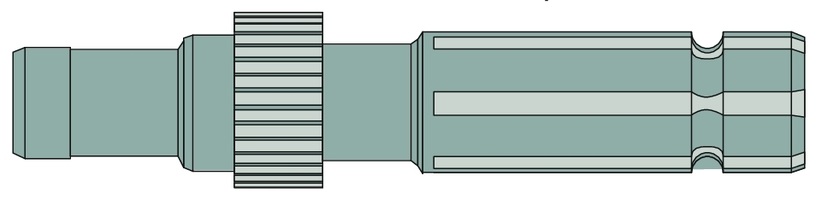 Capat final pentru priza de putere 540 rpm Lungime: 244,5 mm 1 3/4 ", 6 caneluri 33 dinti Diametru: 51,5 mm