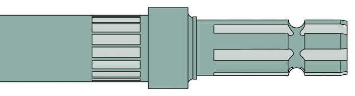 Capat final pentru priza de putere Lungime: 260 mm 1 3/8 ", 6 caneluri 540 rpm