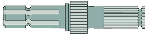 Capat final priza de putere Lungime: 233 mm 1 3/8 ", 6 caneluri 1 3/8 ", 21 caneluri 540-540E-1000 rpm comutabil