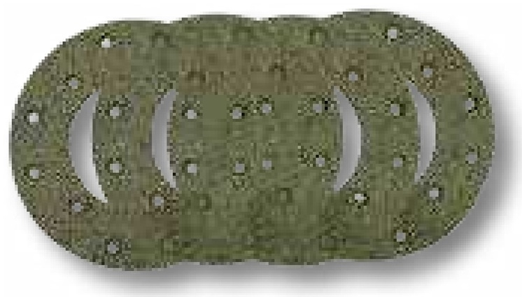 Set placute frana - (Disc de frana) cu nituri 152 x 80 mm grosime 5 mm
