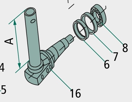 Fuzeta - stanga, A = 250 mm, Ø = 40 mm