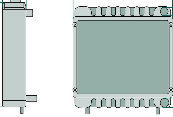 Radiator - Ø sus 44,8 mm Ø jos 57,8 mm
