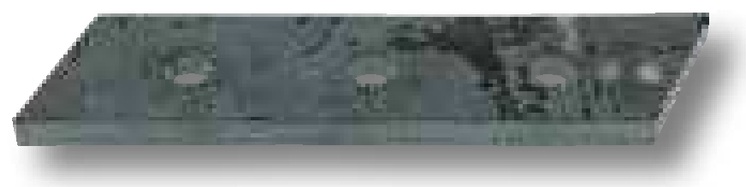 Cutit insurubabil - dreapta si stanga otel inoxidabil Grosime = 12 mm 205 x 50 x 12 mm Versiune cu 3 orificiii