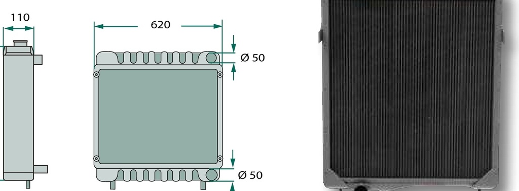 Radiator apă - 2. Racord inferior, Ø 8 mm