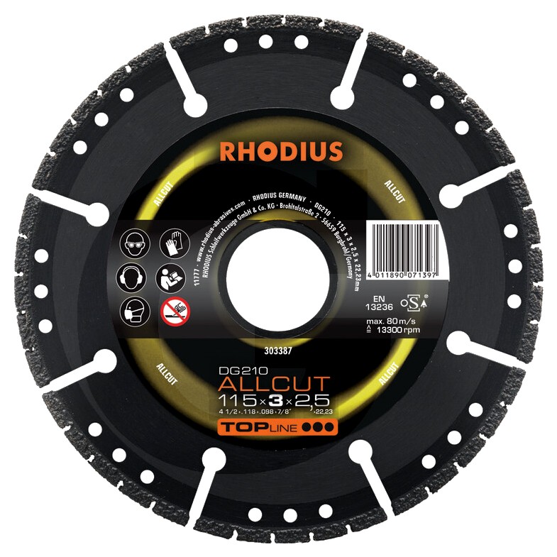 RHODIUS Disc diamantat de taiere DG210 ALLCUT - DG210 ALLCUT