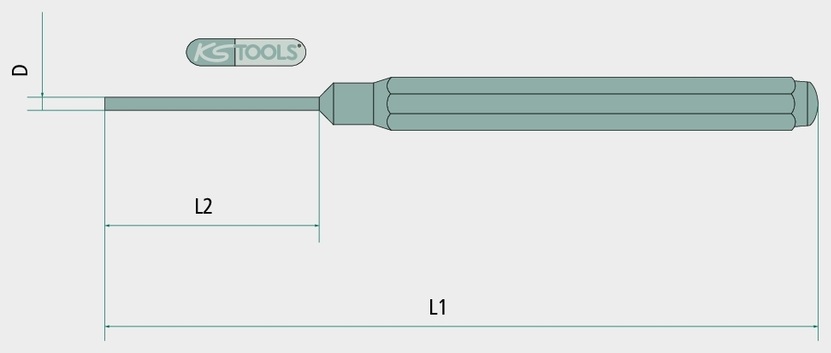 KS Tools Durchtreiber, lang, 8-kant, Ø 5mm 175 mm