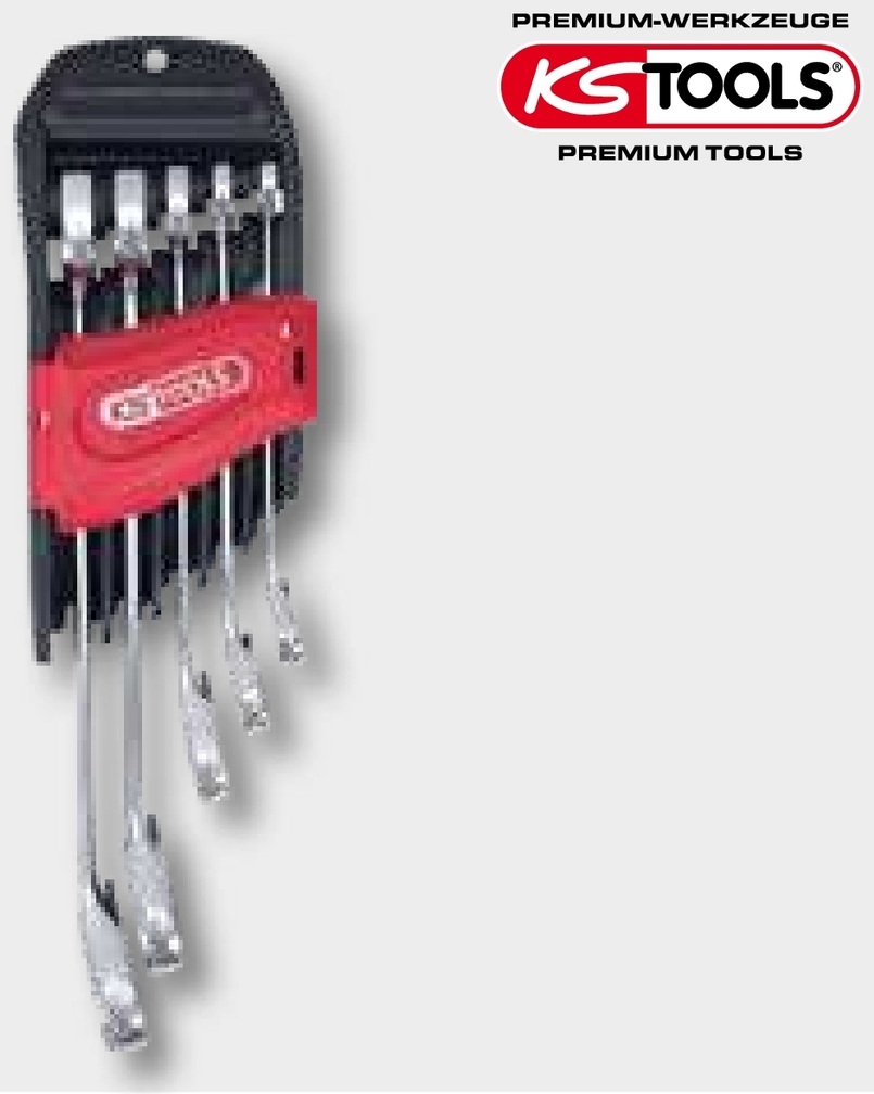 KS Tools Set chei combinate cu clichet RINGSTOP - GEARplus, 30 piese, cu adaptor