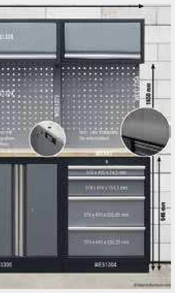 Kunzer Modul pentru atelier MB 2 - Lățime de 2.990 mm, cu placa de lucru din lemn