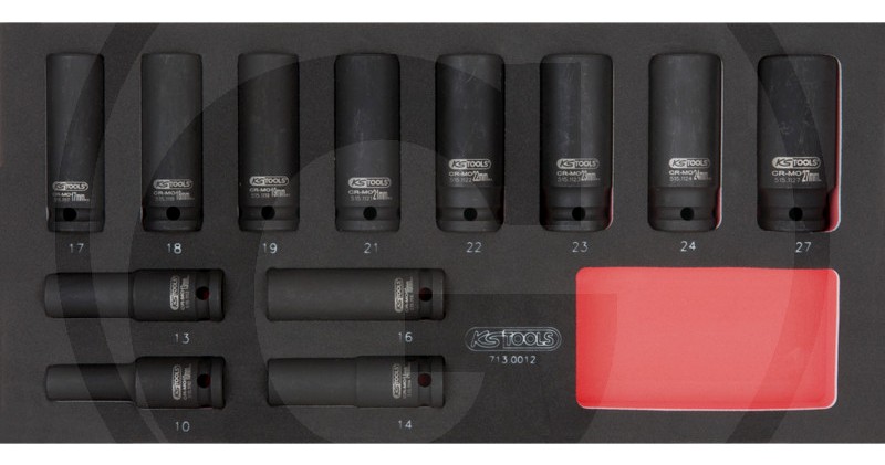 KS Tools Set de piulițe cu cheie de impact 1/2 " - 12 de buc.