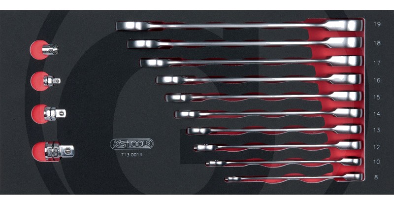KS Tools Set cheie inelara cu clichet GEARplus® - 14-buc.
