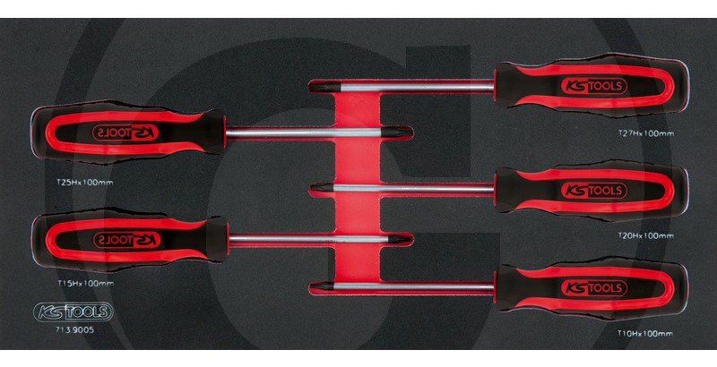 KS Tools ERGOTORQUEplus® Surubelnita-set, TX m. gaura, 6-piese - 5 de buc.