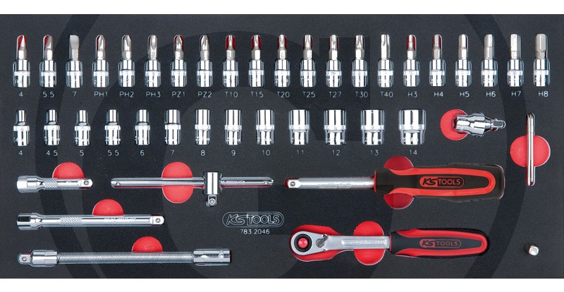 KS Tools 1/4''CHROMEplus® set chei tubulare - 46 de buc.