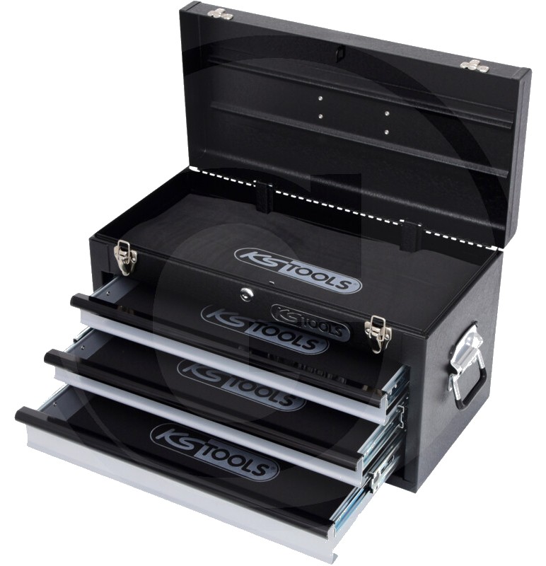 KS Tools Carucior organizare scule cu 3 sertare - negru, L508xH255xW303 mm