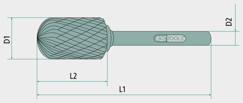 KS Tools HM Freza din metal dur cilindric forma A 150 mm