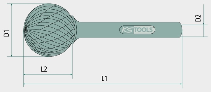 KS Tools Știft freză HM, C 149 mm