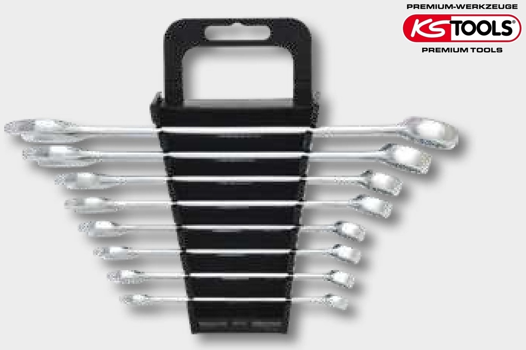 KS Tools CHROMEplus® Ringmaulschlüssel-Satz, abgewinkelt, 9-tlg., 8-19mm 331 mm