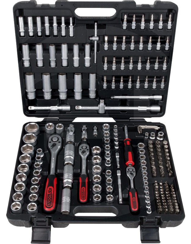 KS Tools Set chei tubulare 1/4"+3/8"+1/2" - format din 195 piesa