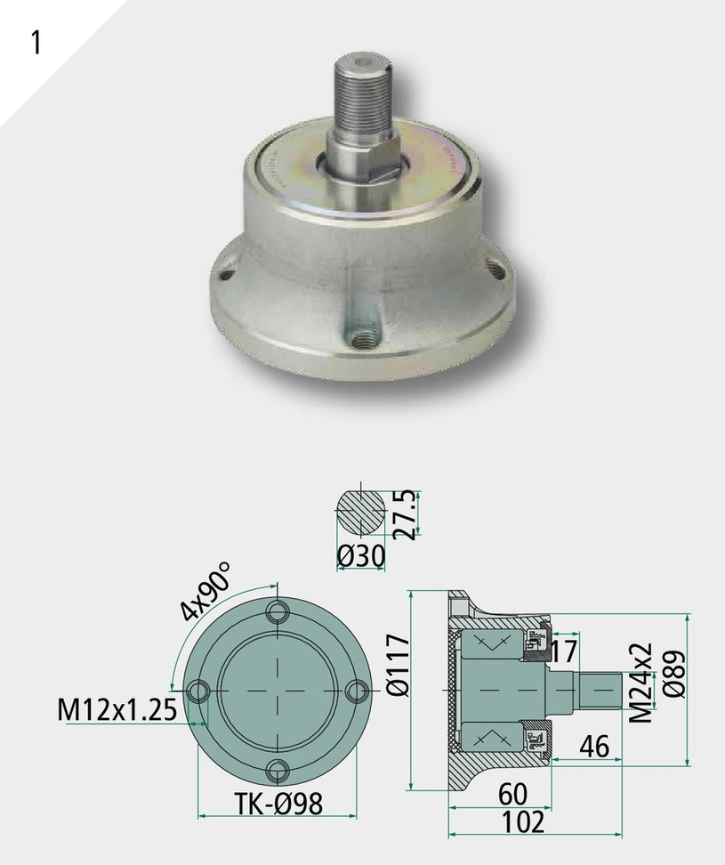 NSK Disc Agri Hub M24 x 1,5