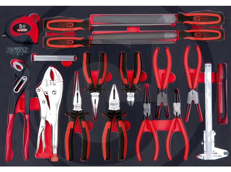 KS Tools Set clesti si pile - 18-buc.