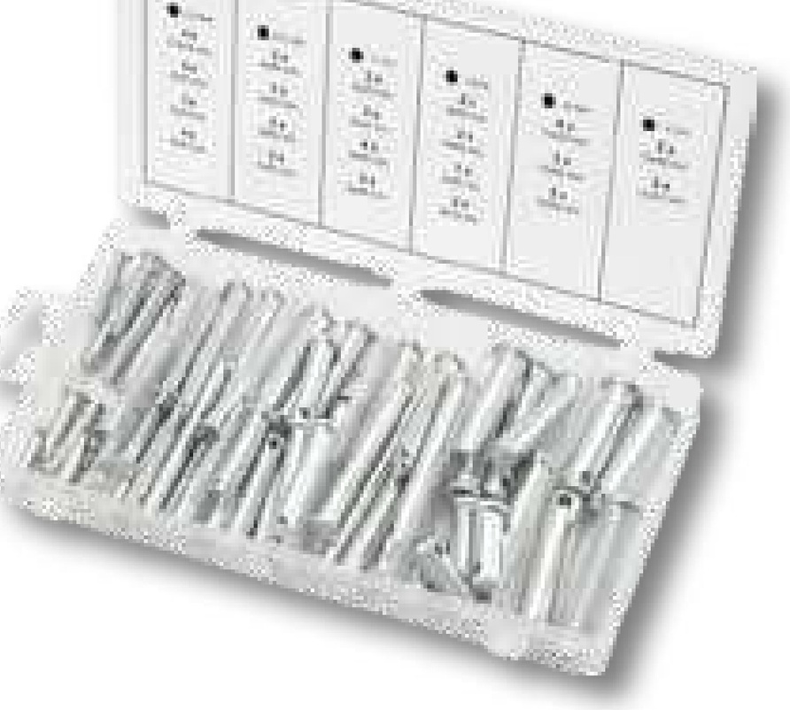 KS Tools Sortiment bolturi de siguranta - livrare in cutie din plastic, suport splint 2,5 - 3 - 4 mm