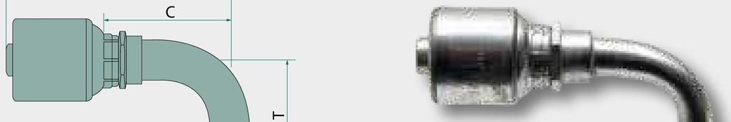 Gates PNE 16 SFL 3/4" 90° SL=54,4 - Niplu de presare GATES