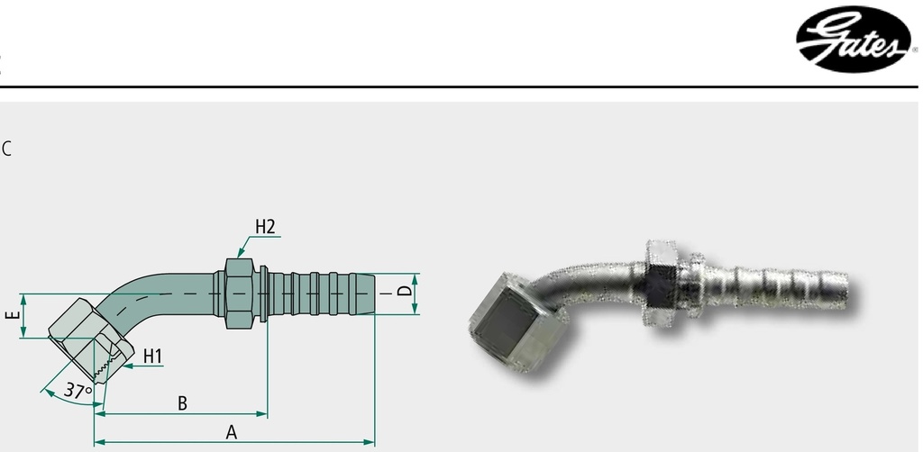 Gates PNB 25 DKJ 1 5/8" 45°S DN 25 - 1"