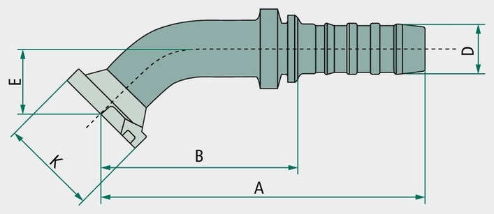 Gates PNB 32 SFL 1 1/4" 45°S DN 32 - 1 1/4"