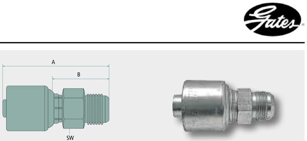 Gates PNE 12 AGJ 1. 1/16" - Niplu de presare GATES