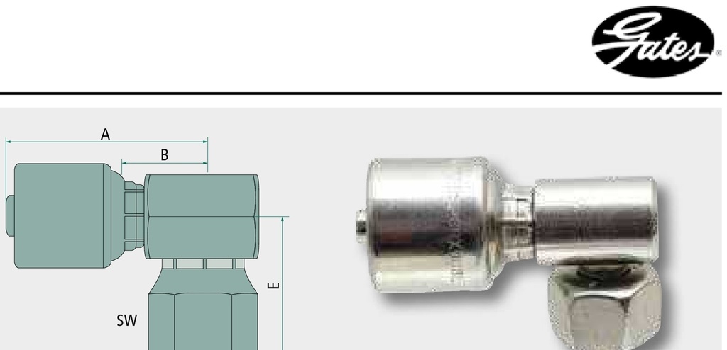 Gates PNE 12 DKOR 1/2" K - Niplu sertizare GATES