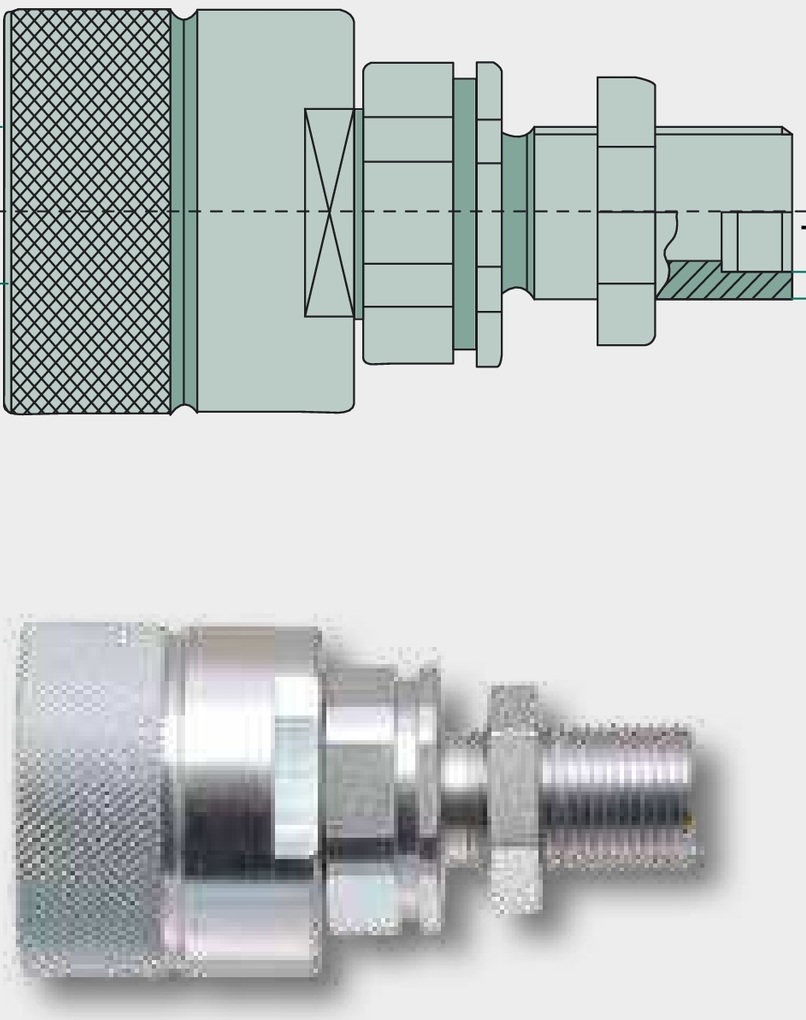 KL-S 10S (M18x1,5) DN10-BG2 - Cupla filetanta jumatate detasabila cu perete despartitor