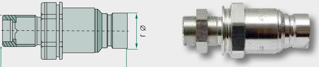 KS-S 15L (M22x1.5) DN12-BG3 Fendt - Stecher de cuplare