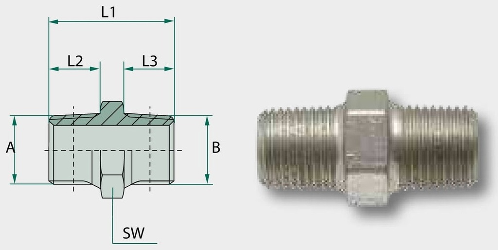 GA 2 M-BSP x 2 M-BSP - Adaptoare drepte
