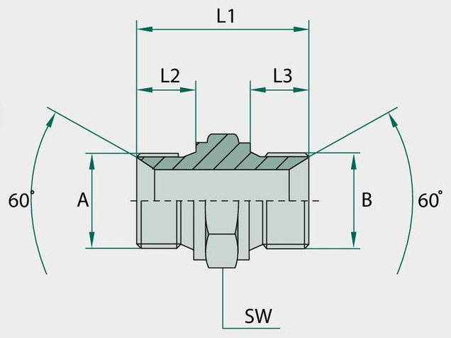 GA 3/8 M-BSP x 5/8 M-BSP - Adaptor drept