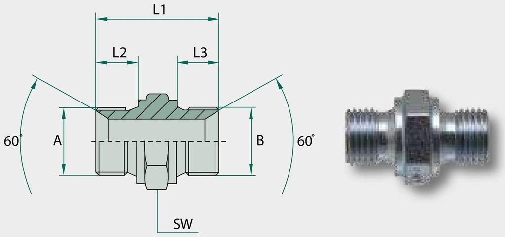 GA M30 M-MET x M30 M-MET - Adaptor drept