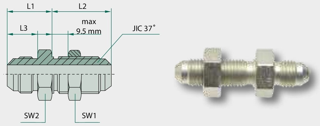GA 1.7/8 M-JIC x 1.7/8 M-JIC - Adaptoare drepte