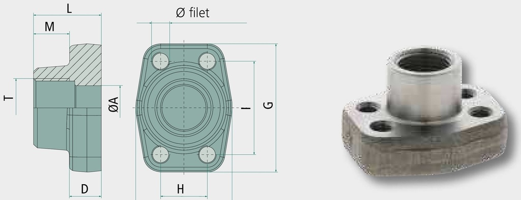 Contraflanșă SAE 1 "6000 BSP 1” 420 bar